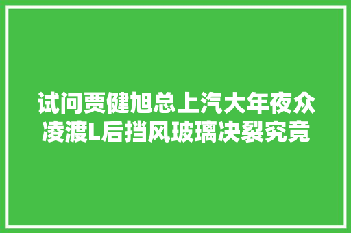 试问贾健旭总上汽大年夜众凌渡L后挡风玻璃决裂究竟谁之过