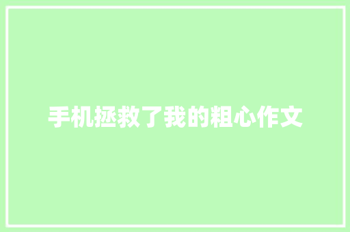 手机拯救了我的粗心作文
