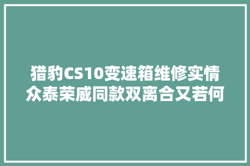猎豹CS10变速箱维修实情众泰荣威同款双离合又若何