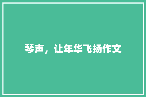 琴声，让年华飞扬作文