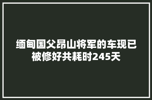缅甸国父昂山将军的车现已被修好共耗时245天 汽车知识