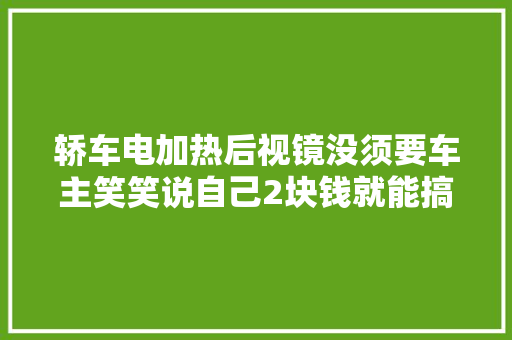轿车电加热后视镜没须要车主笑笑说自己2块钱就能搞定