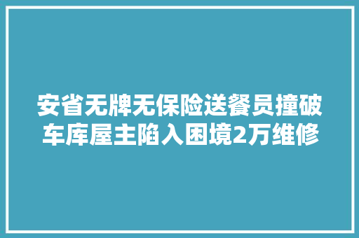 安省无牌无保险送餐员撞破车库屋主陷入困境2万维修费谁出
