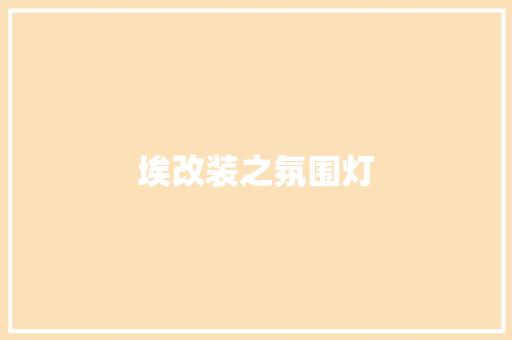 埃改装之氛围灯 汽车知识
