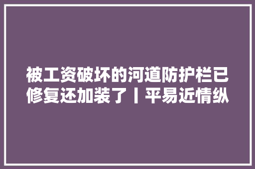 被工资破坏的河道防护栏已修复还加装了丨平易近情纵贯车