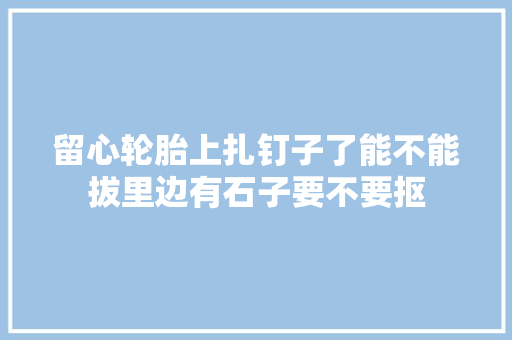 留心轮胎上扎钉子了能不能拔里边有石子要不要抠