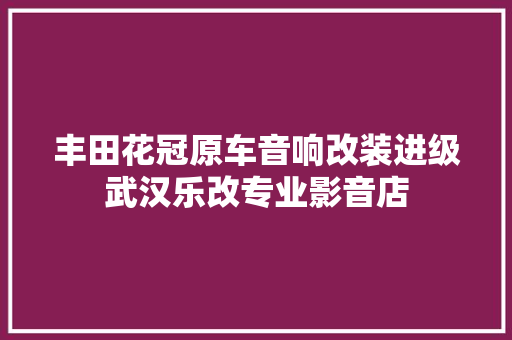 丰田花冠原车音响改装进级武汉乐改专业影音店