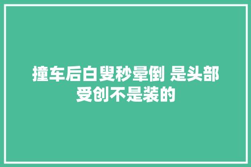 撞车后白叟秒晕倒 是头部受创不是装的