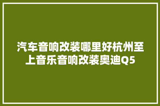 汽车音响改装哪里好杭州至上音乐音响改装奥迪Q5