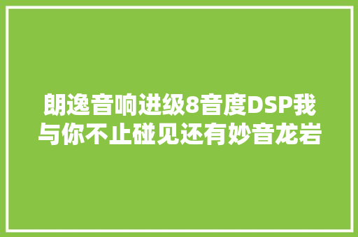朗逸音响进级8音度DSP我与你不止碰见还有妙音龙岩连城立异