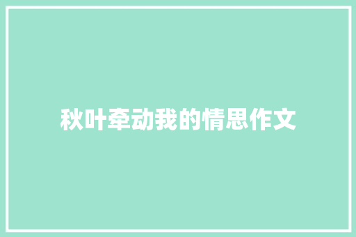 秋叶牵动我的情思作文