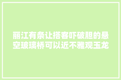 丽江有条让搭客吓破胆的悬空玻璃桥可以近不雅观玉龙雪山美景