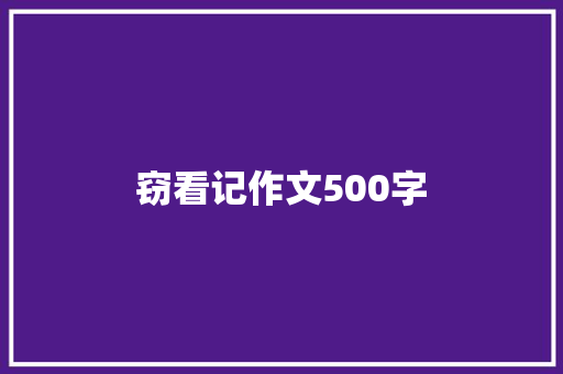 窃看记作文500字