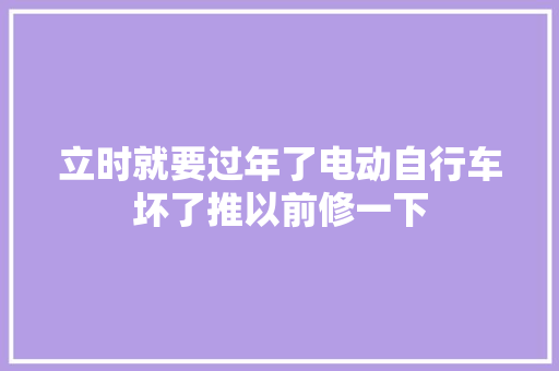 立时就要过年了电动自行车坏了推以前修一下