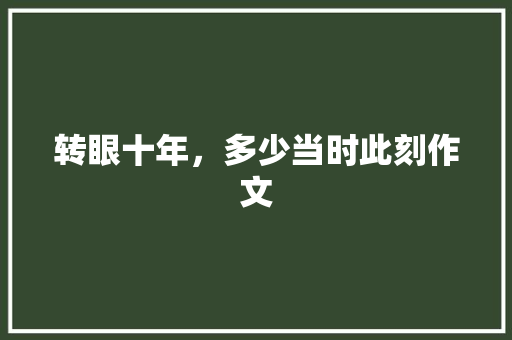 转眼十年，多少当时此刻作文