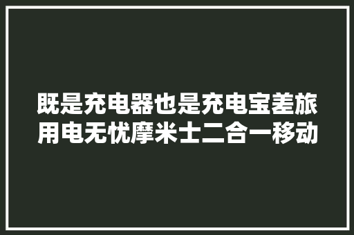 既是充电器也是充电宝差旅用电无忧摩米士二合一移动电源拆解