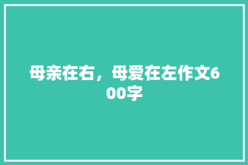 母亲在右，母爱在左作文600字