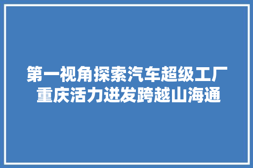 第一视角探索汽车超级工厂 重庆活力迸发跨越山海通晓世界