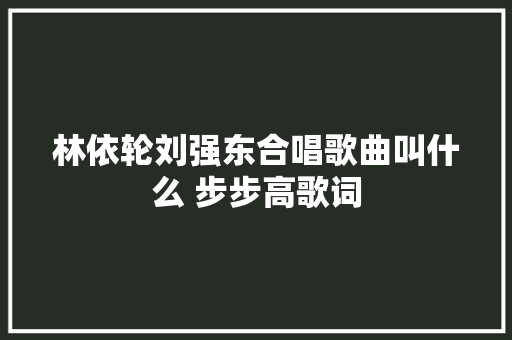 林依轮刘强东合唱歌曲叫什么 步步高歌词