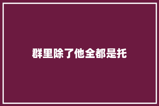 群里除了他全都是托