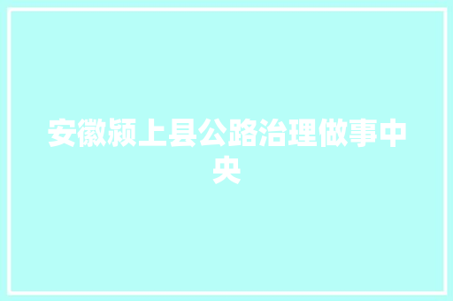 安徽颍上县公路治理做事中央