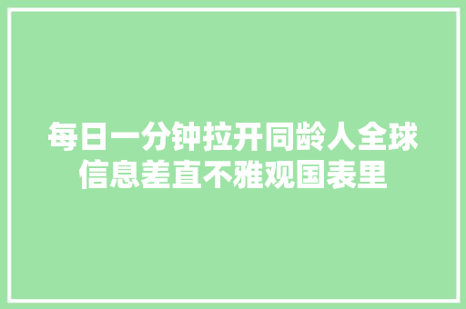 每日一分钟拉开同龄人全球信息差直不雅观国表里 汽车知识