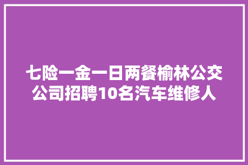 七险一金一日两餐榆林公交公司招聘10名汽车维修人员