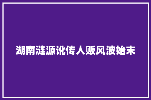湖南涟源讹传人贩风波始末 汽车知识