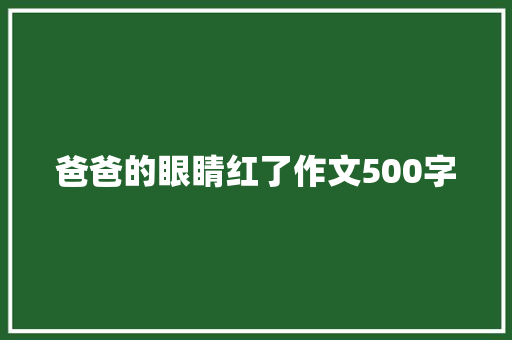 爸爸的眼睛红了作文500字
