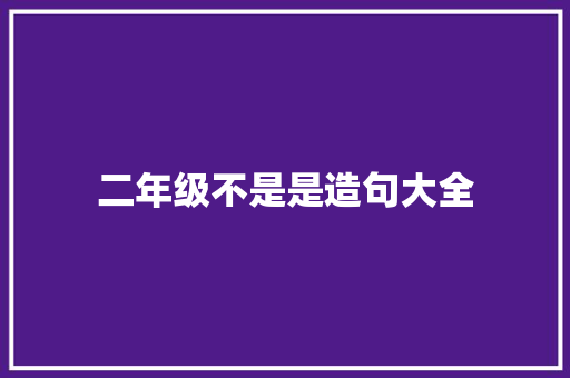 二年级不是是造句大全