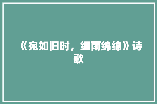 《宛如旧时，细雨绵绵》诗歌