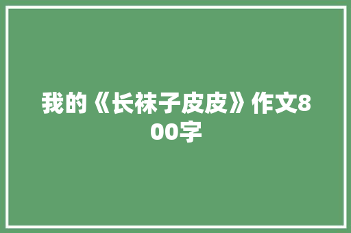 我的《长袜子皮皮》作文800字
