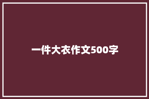 一件大衣作文500字