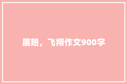 展翅，飞翔作文900字