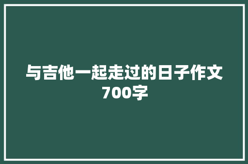 与吉他一起走过的日子作文700字