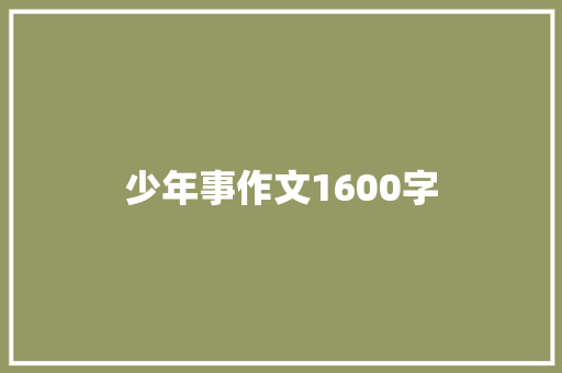 少年事作文1600字