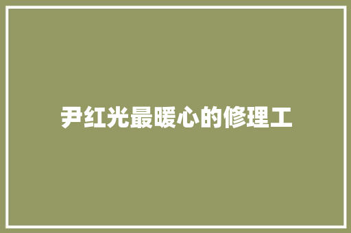 尹红光最暖心的修理工