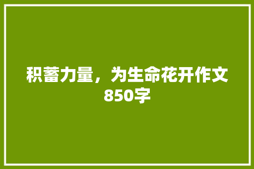积蓄力量，为生命花开作文850字