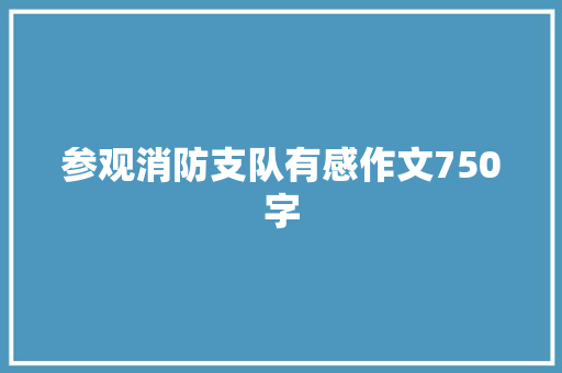 参观消防支队有感作文750字