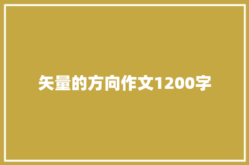 矢量的方向作文1200字