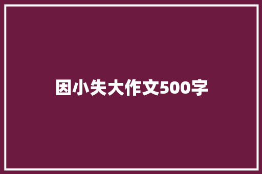因小失大作文500字