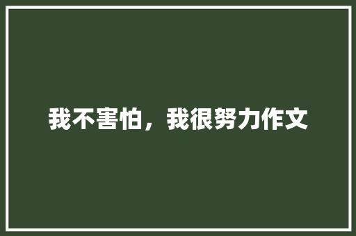 我不害怕，我很努力作文