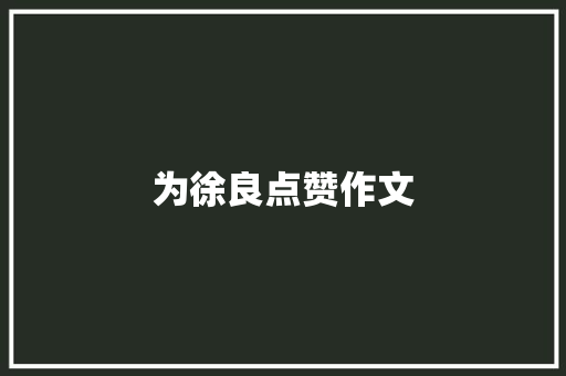 为徐良点赞作文