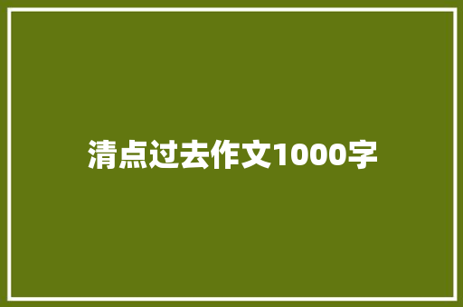 清点过去作文1000字