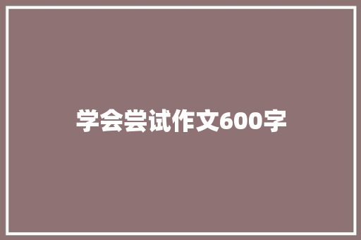 学会尝试作文600字