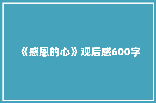 《感恩的心》观后感600字