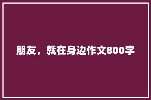 朋友，就在身边作文800字