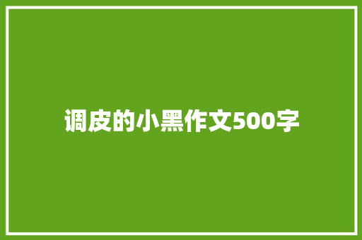 调皮的小黑作文500字