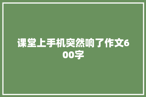 课堂上手机突然响了作文600字