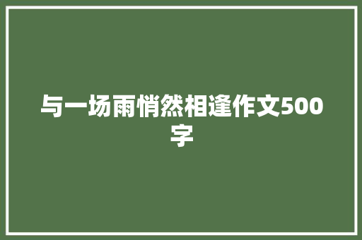 与一场雨悄然相逢作文500字